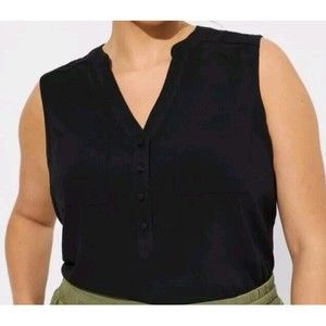 NWT Torrid Size 6X Plus 30 Harper Georgette Black Sleeveless High-Low Blouse